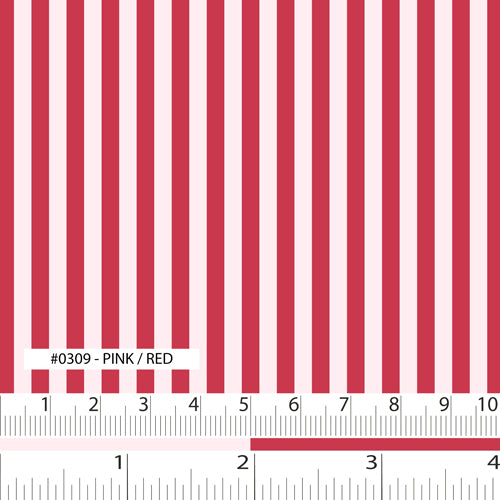 A Day In The Country - Mono Line - Pink Background/Red Print