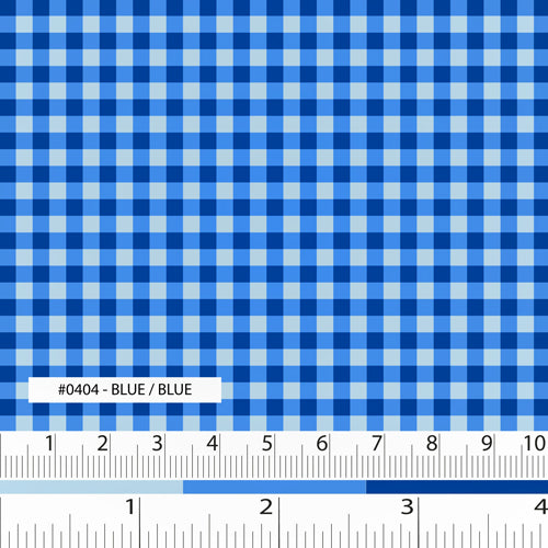 A Day In The Country - Mono Check - Blue Background/Dark Blue Print