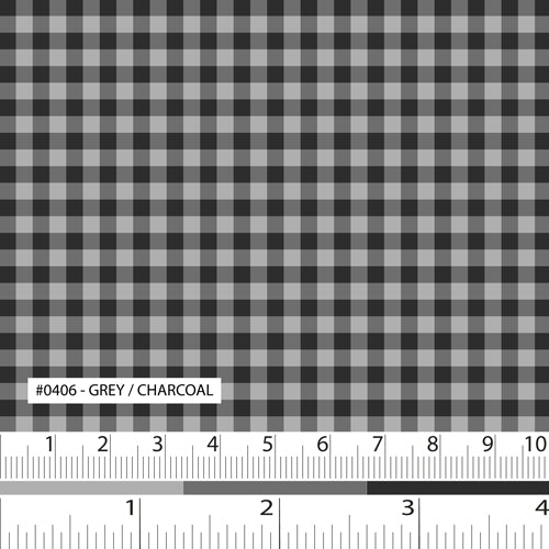 A Day In The Country - Mono Checks - Soft Grey Background/Charcoal Print