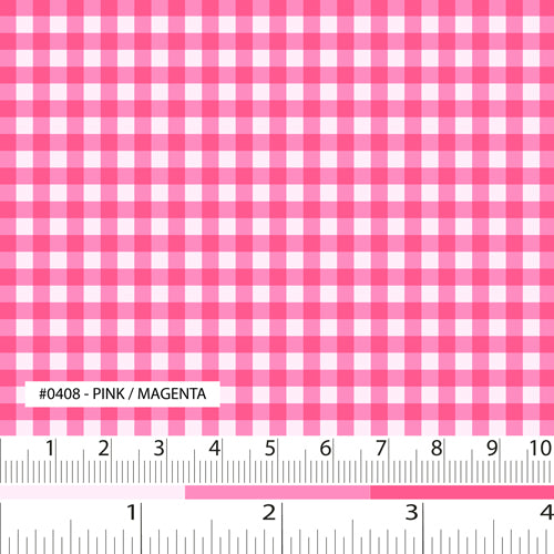 A Day In The Country - Mono Check - Pink Background/Magenta Print