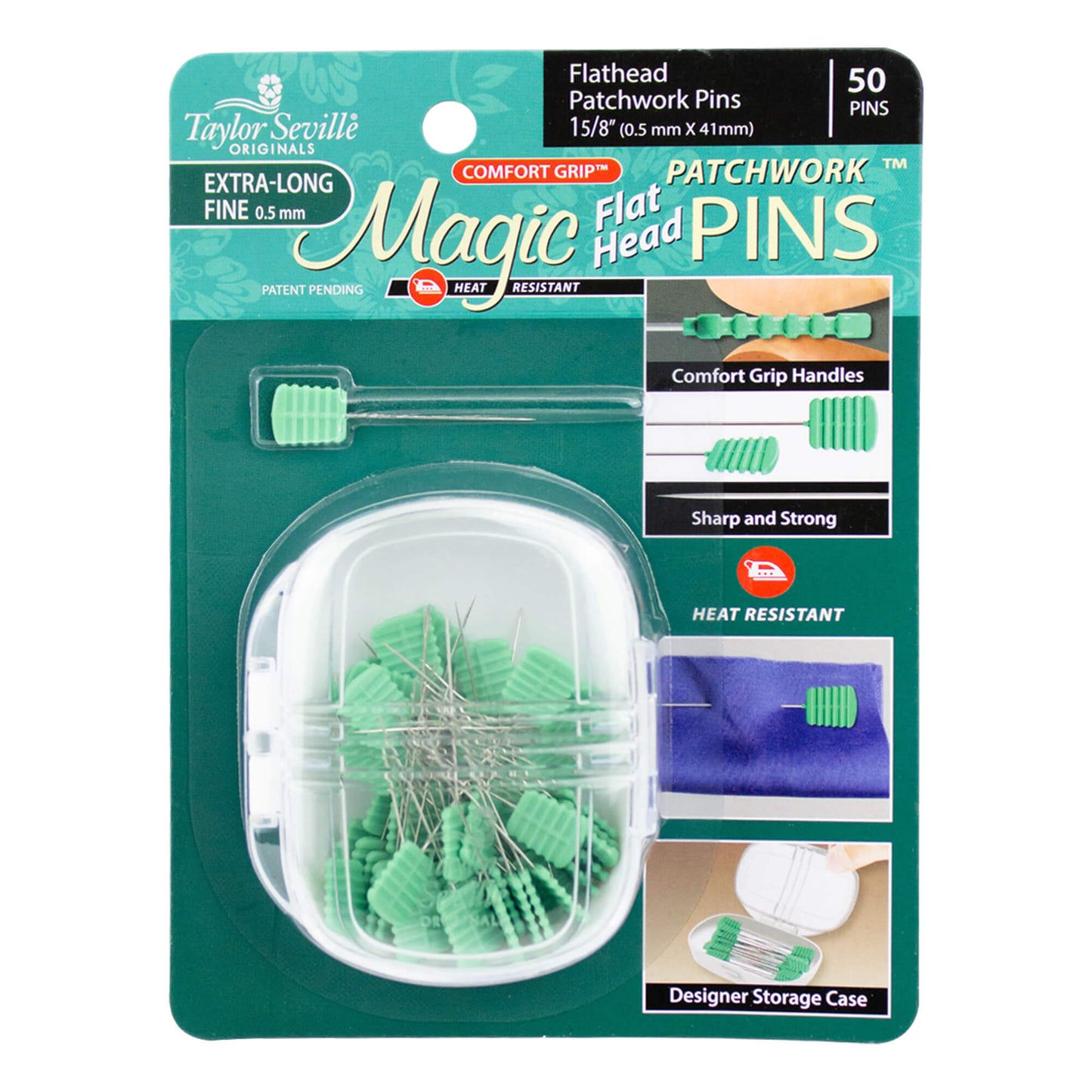 TAYLOR SEVILLE MAGIC FLAT HEAD PINS EXTRA LONG 0.5mm x 41mm