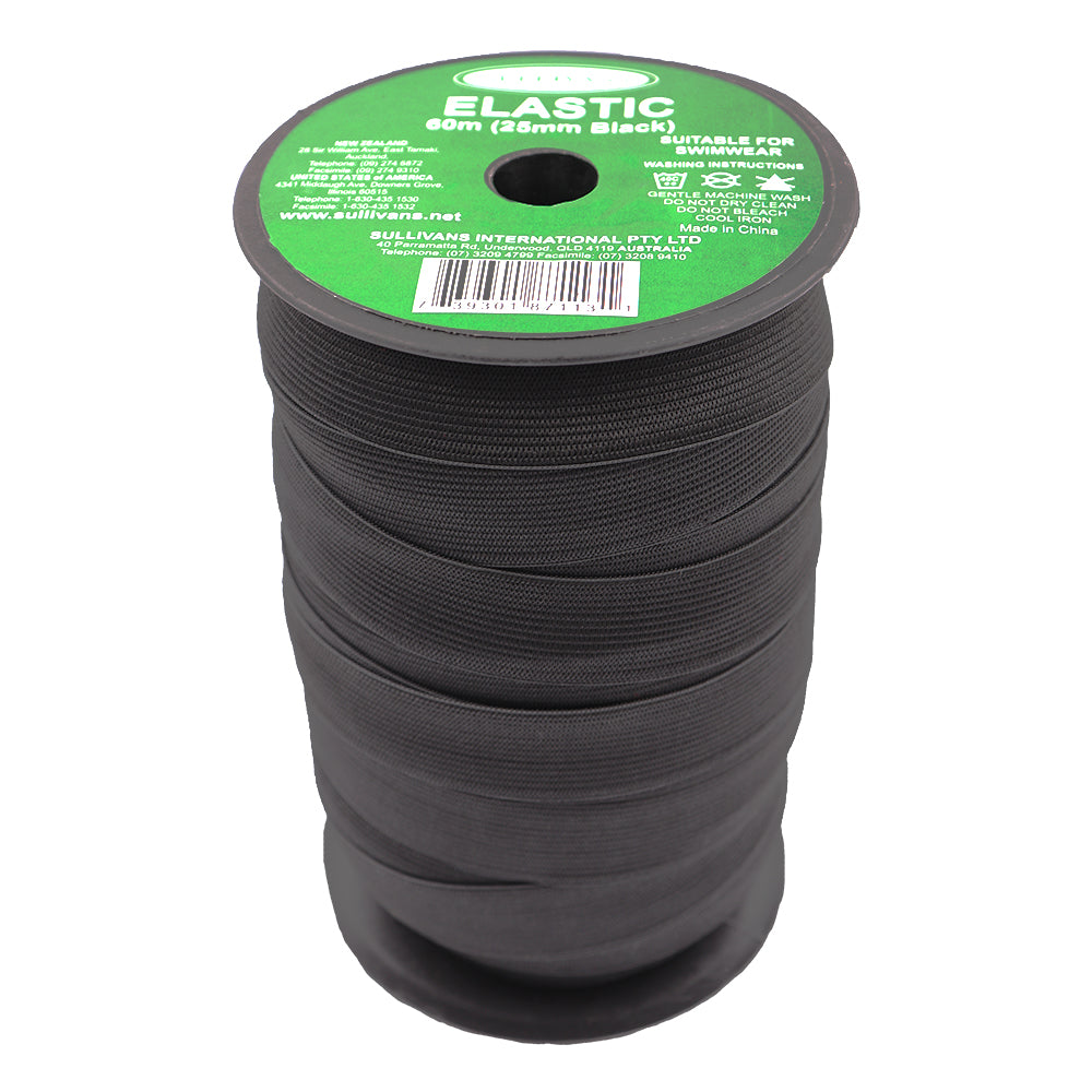 25mm Elastic - Black