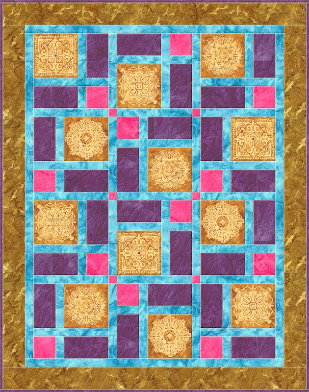 Snowflakes Quilt Kit (55x70in) - Gold