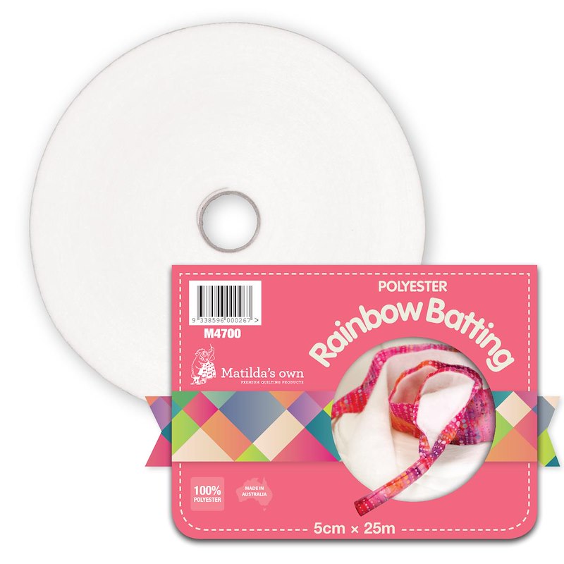 Rainbow Batting 100% Poly - 5cm x 25m Roll