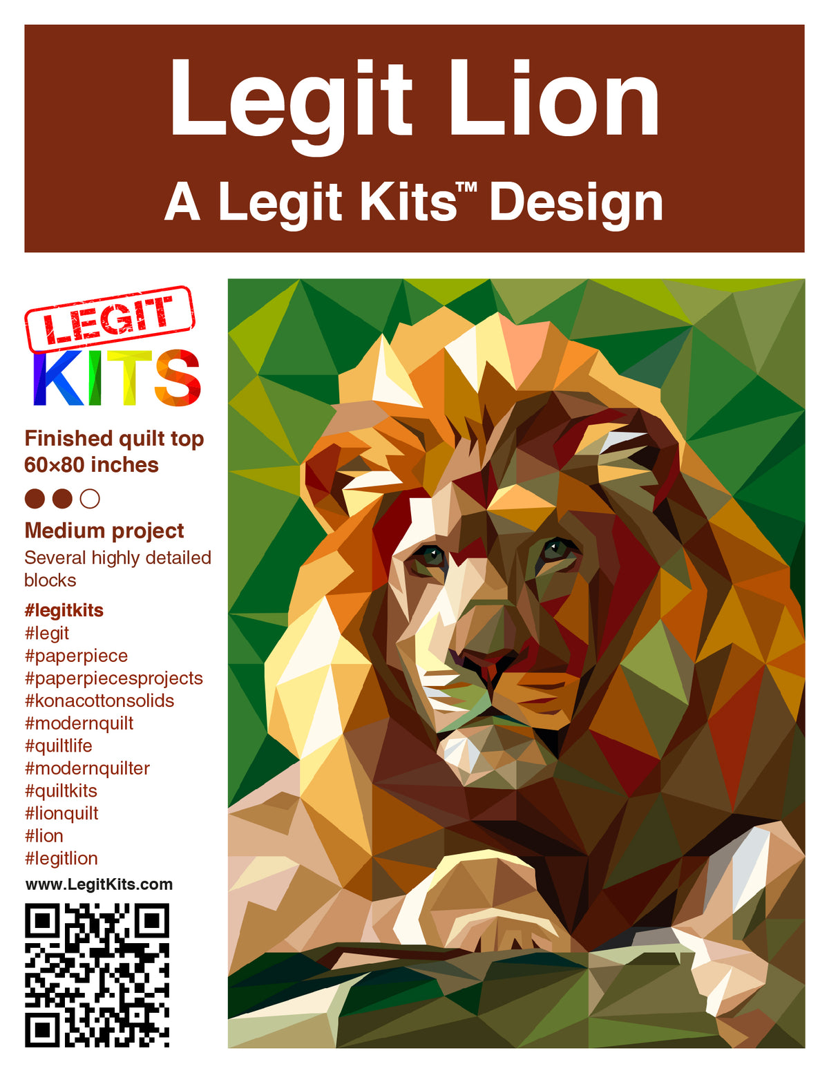 Legit Lion Fabric Kit ( no pattern )