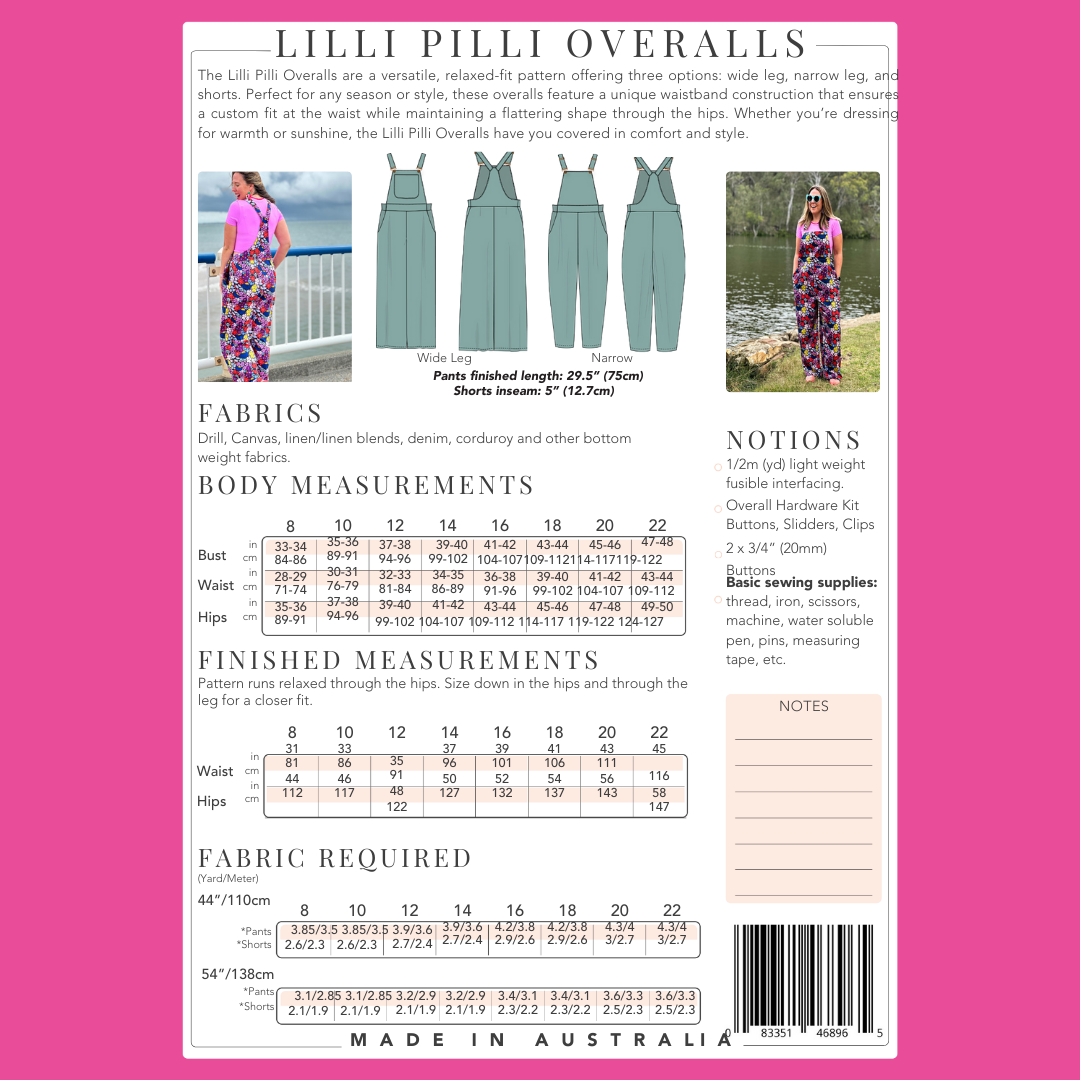 Lilli Pilli Overalls - PDF