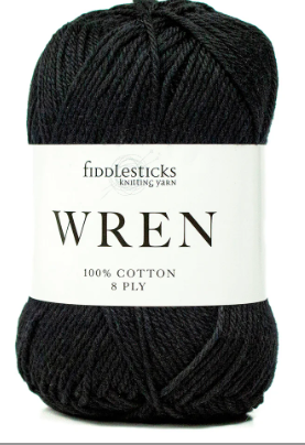 Fiddlesticks Wren 8 Ply - W001 Black