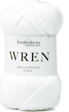 Fiddlesticks Wren 8 Ply - W002 White