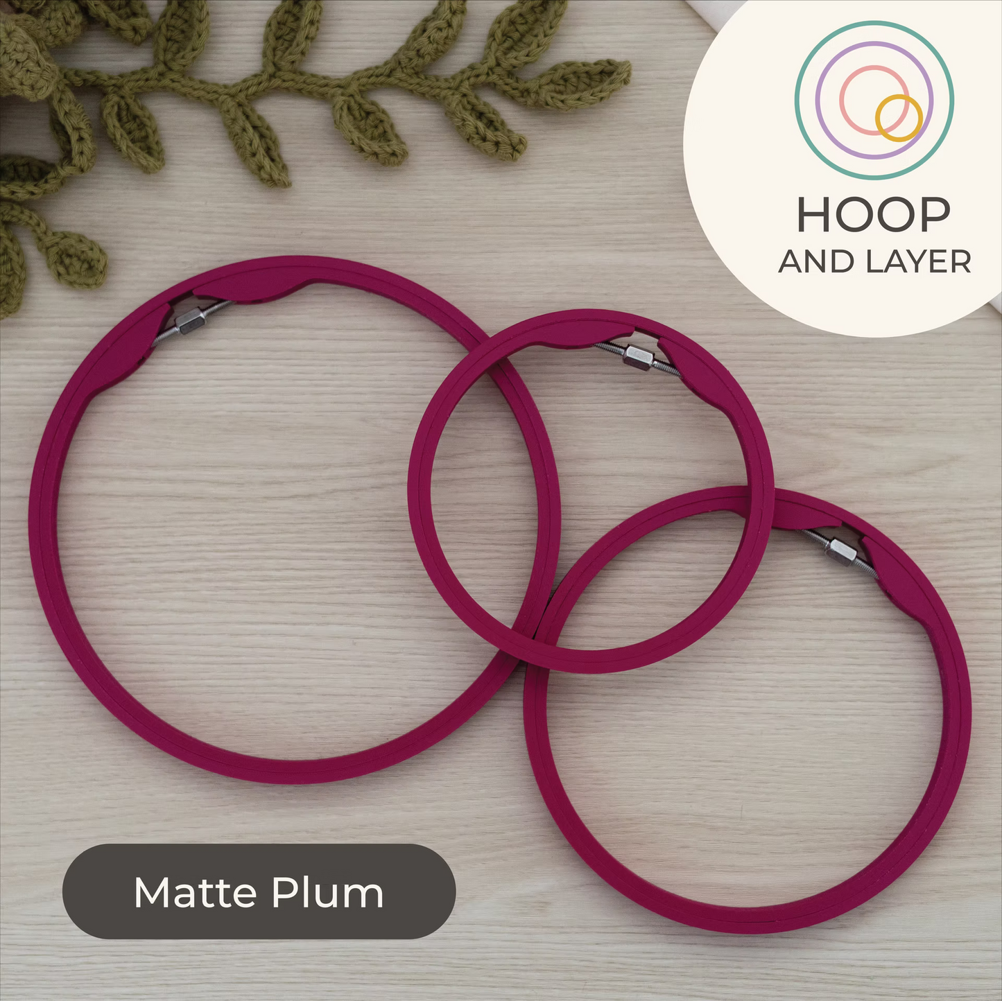Seamless Round Embroidery Hoop – Matte Plum