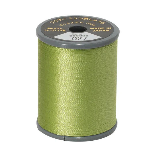 EMBROIDERY THREAD - FRESH GREEN 027 - 50WT - 300M - BROTHER