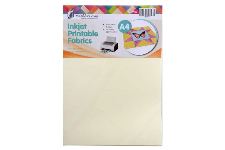 A4 Inkjet printable Fabric 5 SheetsAll About Sewing Wyong