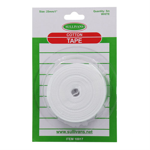 20mm Cotton Tape - White