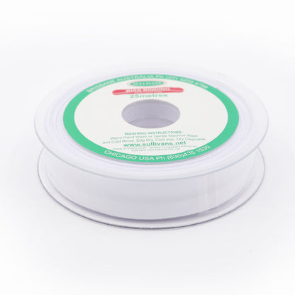 25mm Poly-cotton Bias Binding - White