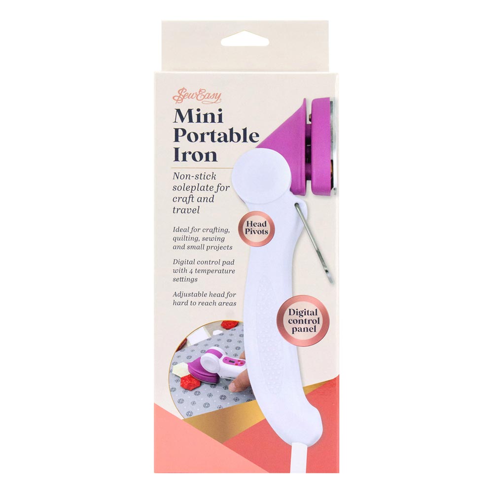 SEW EASY IRON MINI PORTABLE PINK/WHITE