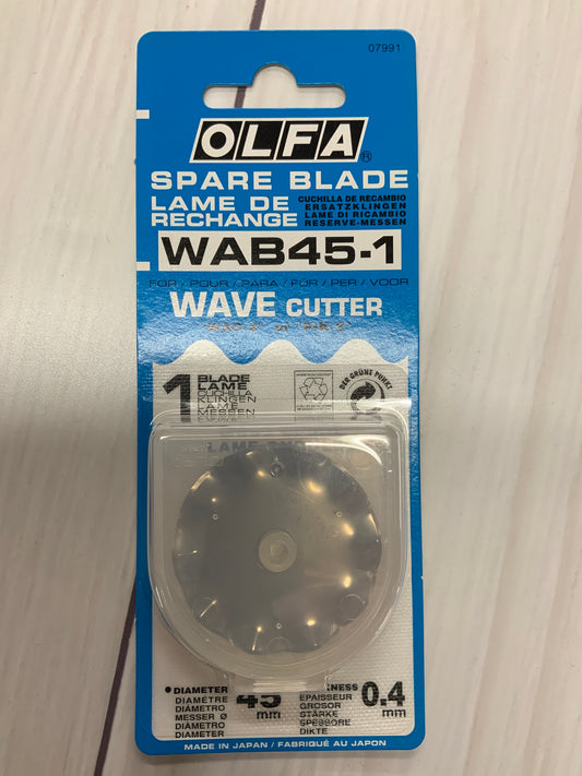 Olfa - Rotary Cutter Spare Blade - 1 Wave Blade - 45mm