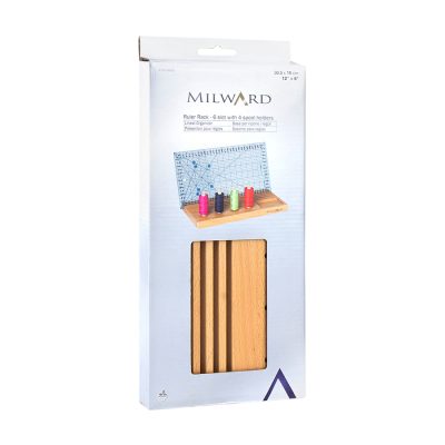 MILWARD RULER RACK WITH STORAGE 6 SLOTS BEECH