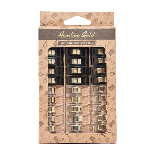 HEMLINE GOLD FABRIC QUILT CLIPS 30PCS