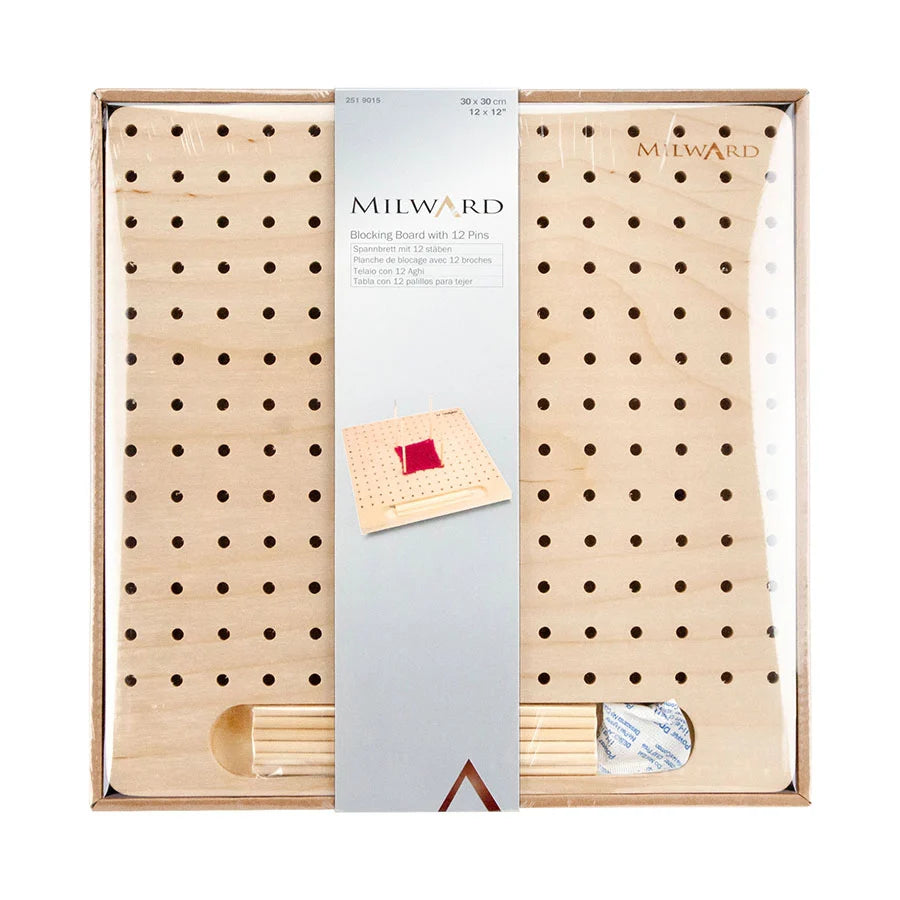 MILWARD BLOCKING BOARD W. 12PINS/PLYWOOD/2X30X30CM