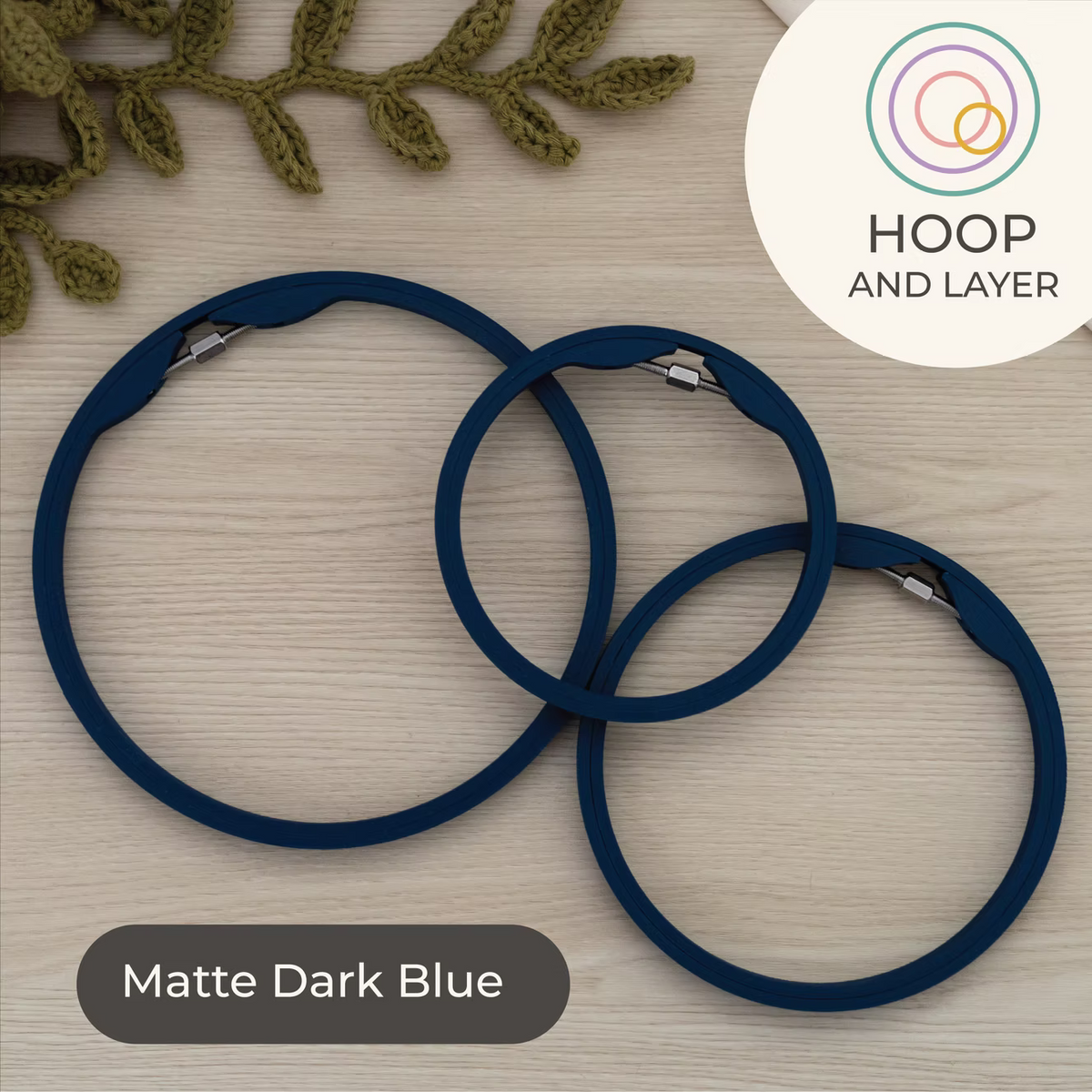 Seamless Round Embroidery Hoop – Matte Dark Blue