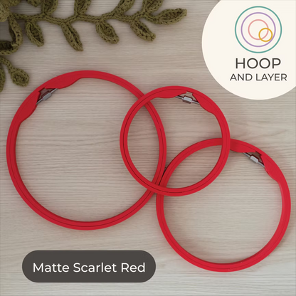 Seamless Round Embroidery Hoop – Matte Scarlet Red