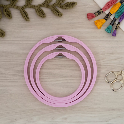 Seamless Round Embroidery Hoop – Matte Sakura Pink
