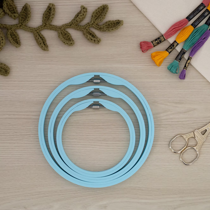 Seamless Round Embroidery Hoop – Matte Ice Blue