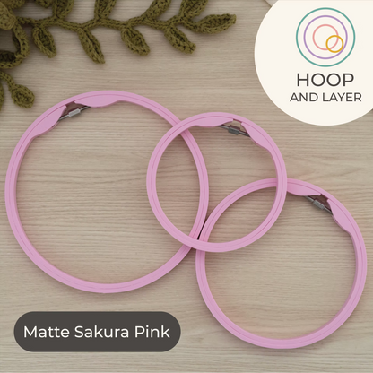 Seamless Round Embroidery Hoop – Matte Sakura Pink