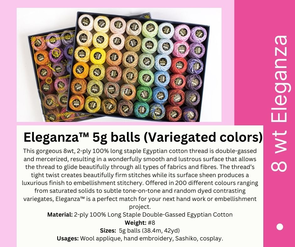 Eleganza 8wt Variegated colours - Thread Club *4 balls per month