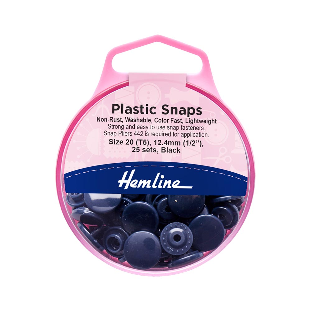 HEMLINE KAM SNAP 12.4MM X 25 BLACK