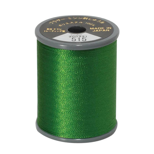 EMBROIDERY THREAD - MOSS GREEN 515 - 50WT - 300M - BROTHER