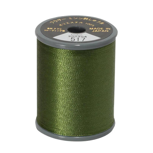 EMBROIDERY THREAD - DARK OLIVE 517- 50WT - 300M - BROTHER