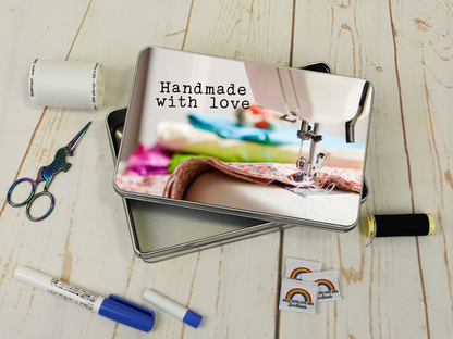 Handmade With Love - Rectangle Metal Storage Tin