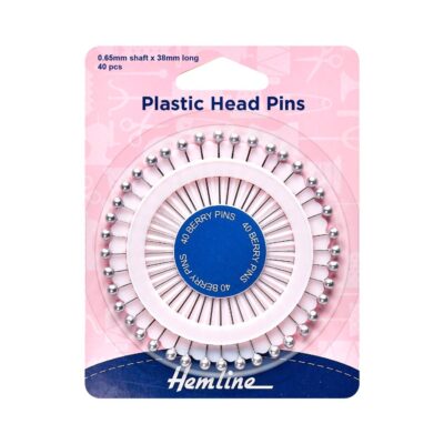 HEMLINE HANGSELL PINS SILVER BERRY HEAD 40 PCS