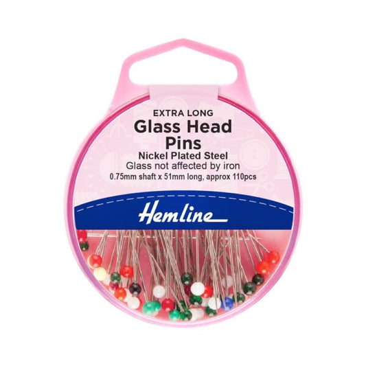 HEMLINE HANGSELL PINS GLASS HEAD 51MM 20GRMS