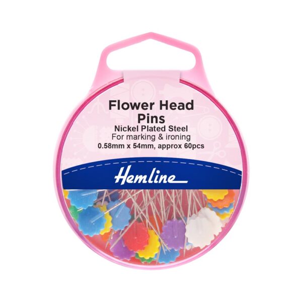 HEMLINE HANGSELL PINS FLOWER/FLAT HEAD 25GRM