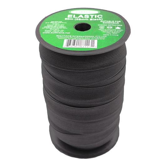 25mm Elastic - Black