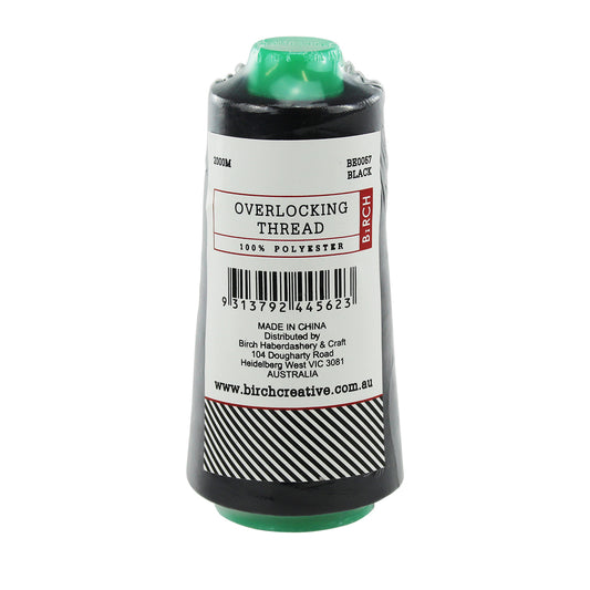 OVERLOCKING POLYESTER THREAD CONE – BLACK