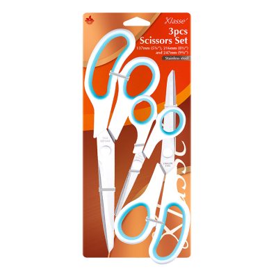 S.E.W SCISSORS SET 3 PCE SOFT GRIP 9.75IN 8.5IN 5