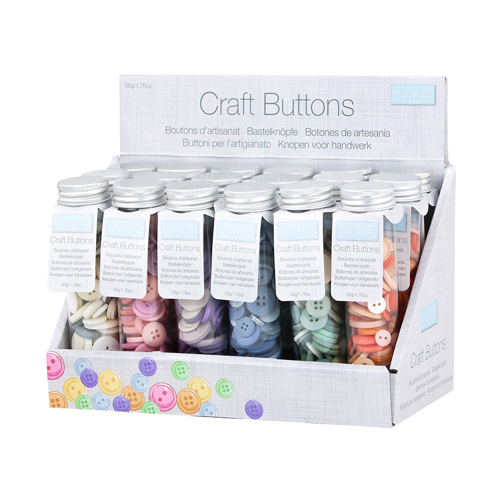 CRAFT BUTTON TUBES – BRIGHT & PASTEL