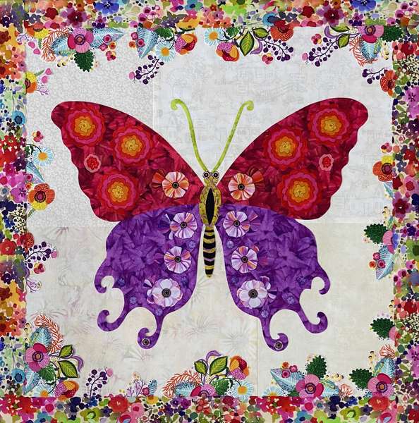 Butterfly Collage Design (Size 24" x 24") Pattern by Veronica Appleyard Designs