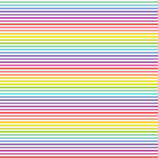 FUNDAMENTALS STRIPES WHITE RAINBOW DV2801