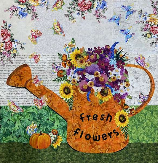Fresh Flowers Collage Design (Size 25" x 24") Pattern by Veronica Appleyard Designs