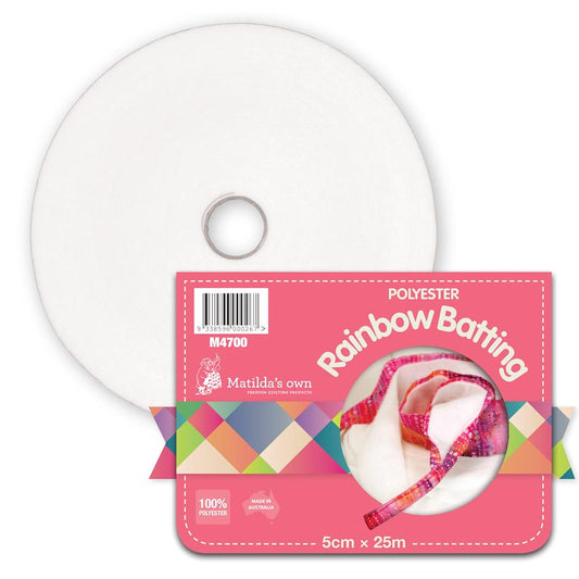 Rainbow Batting 100% Poly - 5cm x 25m Roll