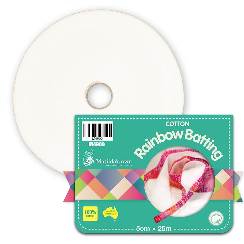 Rainbow Batting 100% Cotton - 5cm x 25m Roll