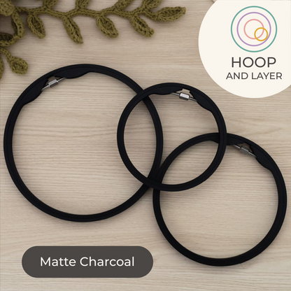 Seamless Round Embroidery Hoop – Matte Charcoal