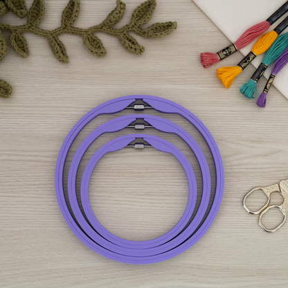 Seamless Round Embroidery Hoop – Matte Lilac Purple
