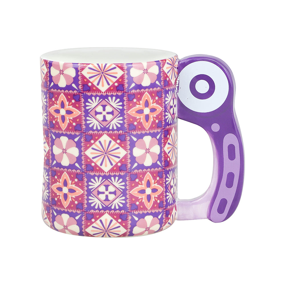 SEW TASTY CERAMIC MUG 500ML -PURPLE ROTARY BLADE