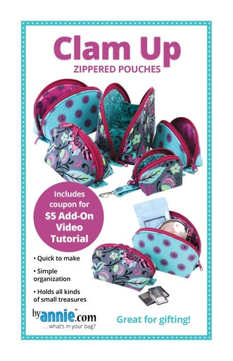 By Annie - Clam up zippered pouches