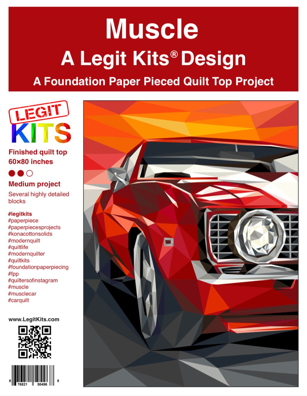 Muscle (Red Car) - Fabric Kit only