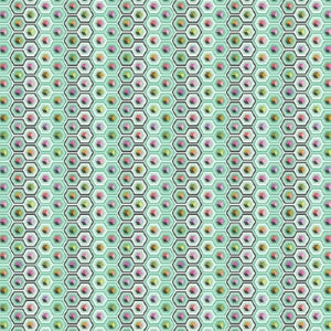 Freespirit Fabrics Tula Pink Deja Vu Prince Charming Hex Box Sweetmint